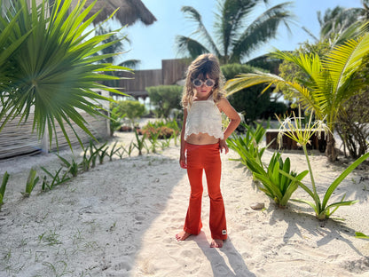 Flared Leggings - Rust