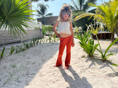 Flared Leggings - Rust