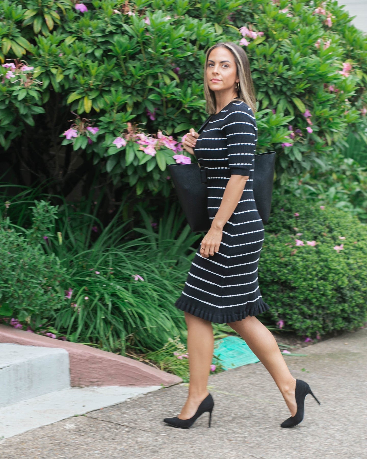 Louie Striped Knit Maternity & Nursing Dress