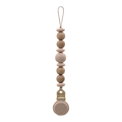 Metal-Free Beaded Silicone and Beech Wood Pacifier Clips