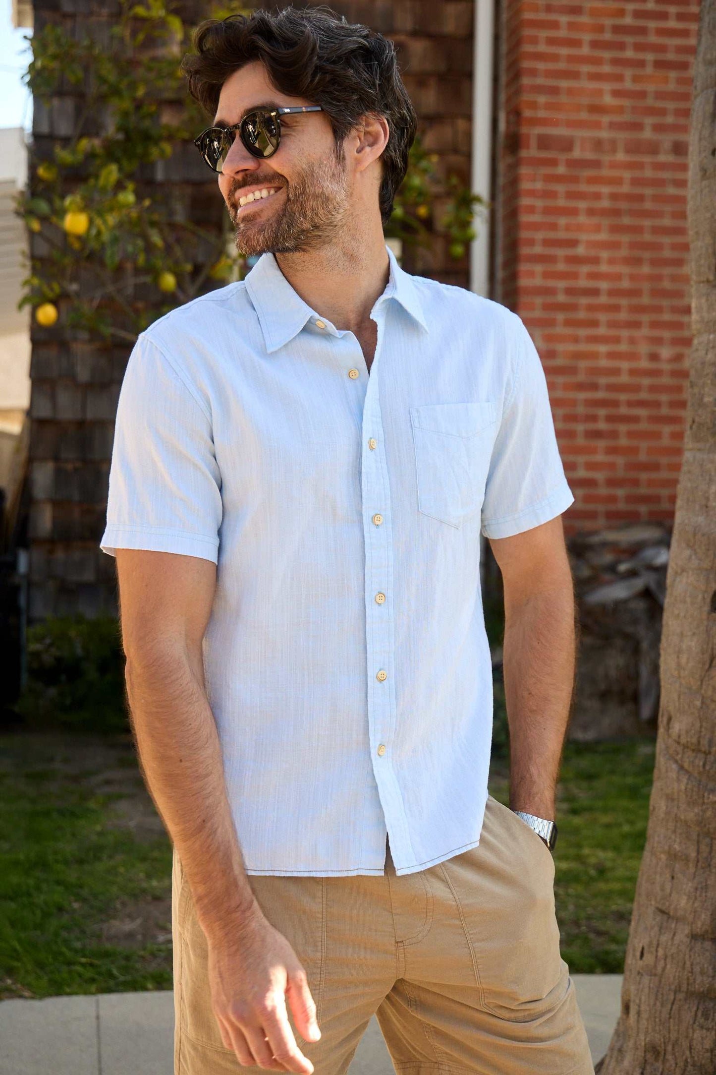 Joey Slub Island Shirt - Dream Blue