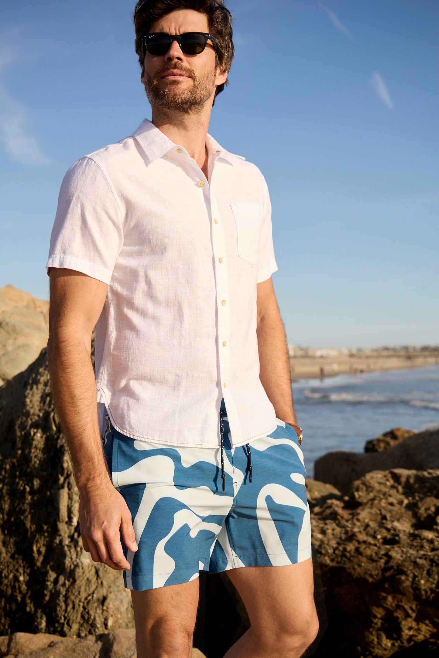 Joey Slub Island Shirt - Brilliant White