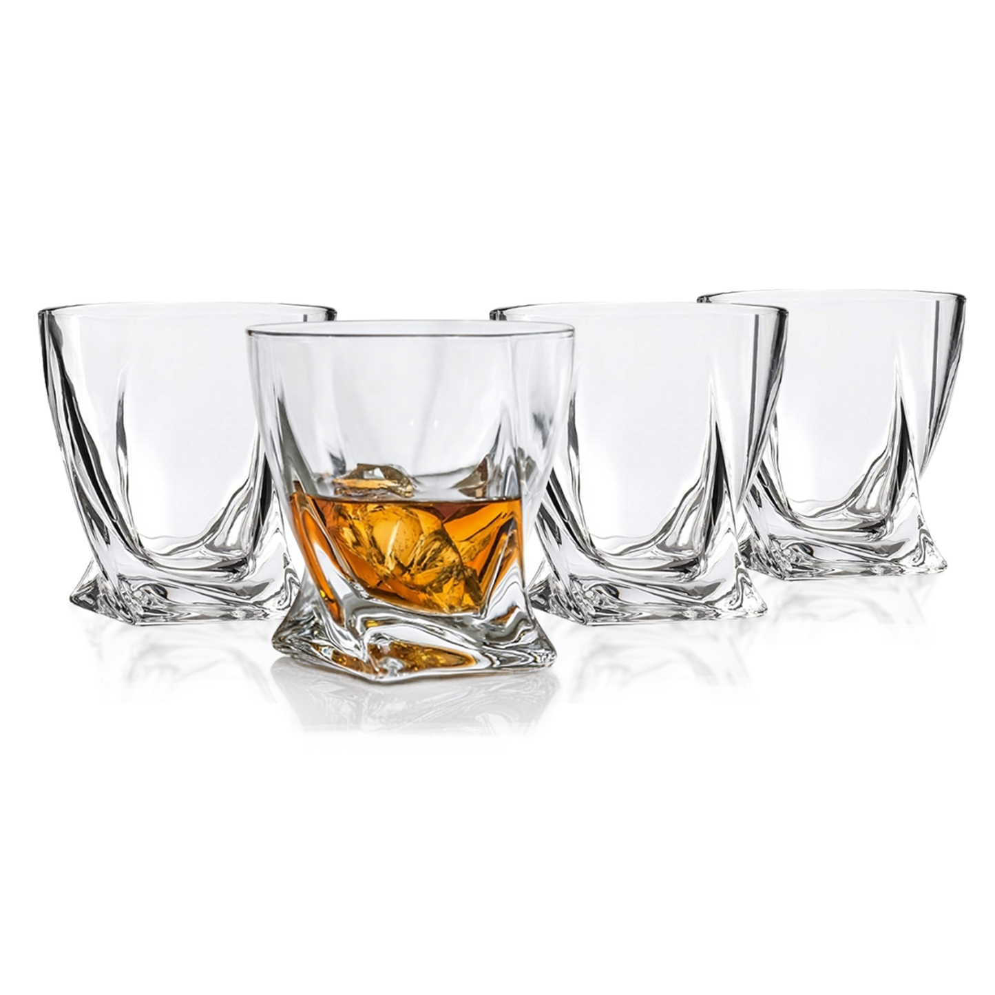 Premium Twisted Whiskey Glasses (10oz)