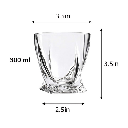 Premium Twisted Whiskey Glasses (10oz)