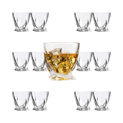 Premium Twisted Whiskey Glasses (10oz)