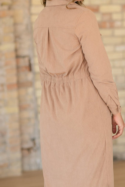 Anika Corduroy Shirt Dress