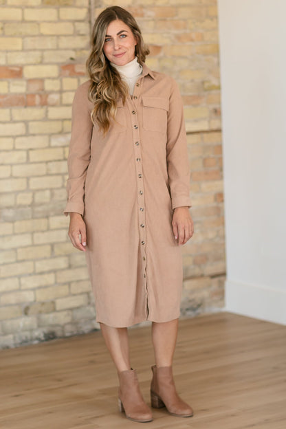 Anika Corduroy Shirt Dress