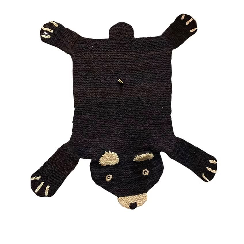 Organic Wool Play Mat + Nursery Rug  | Brown Bear