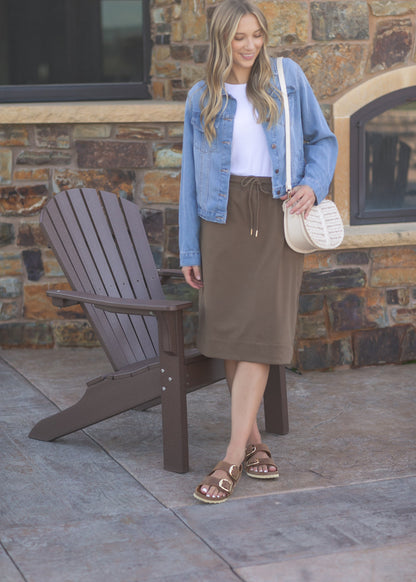 Kelly Drawstring Midi Skirt