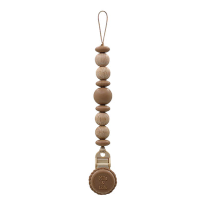Metal-Free Beaded Silicone and Beech Wood Pacifier Clips