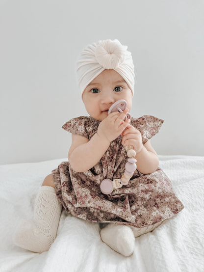 Metal-Free Beaded Silicone and Beech Wood Pacifier Clips