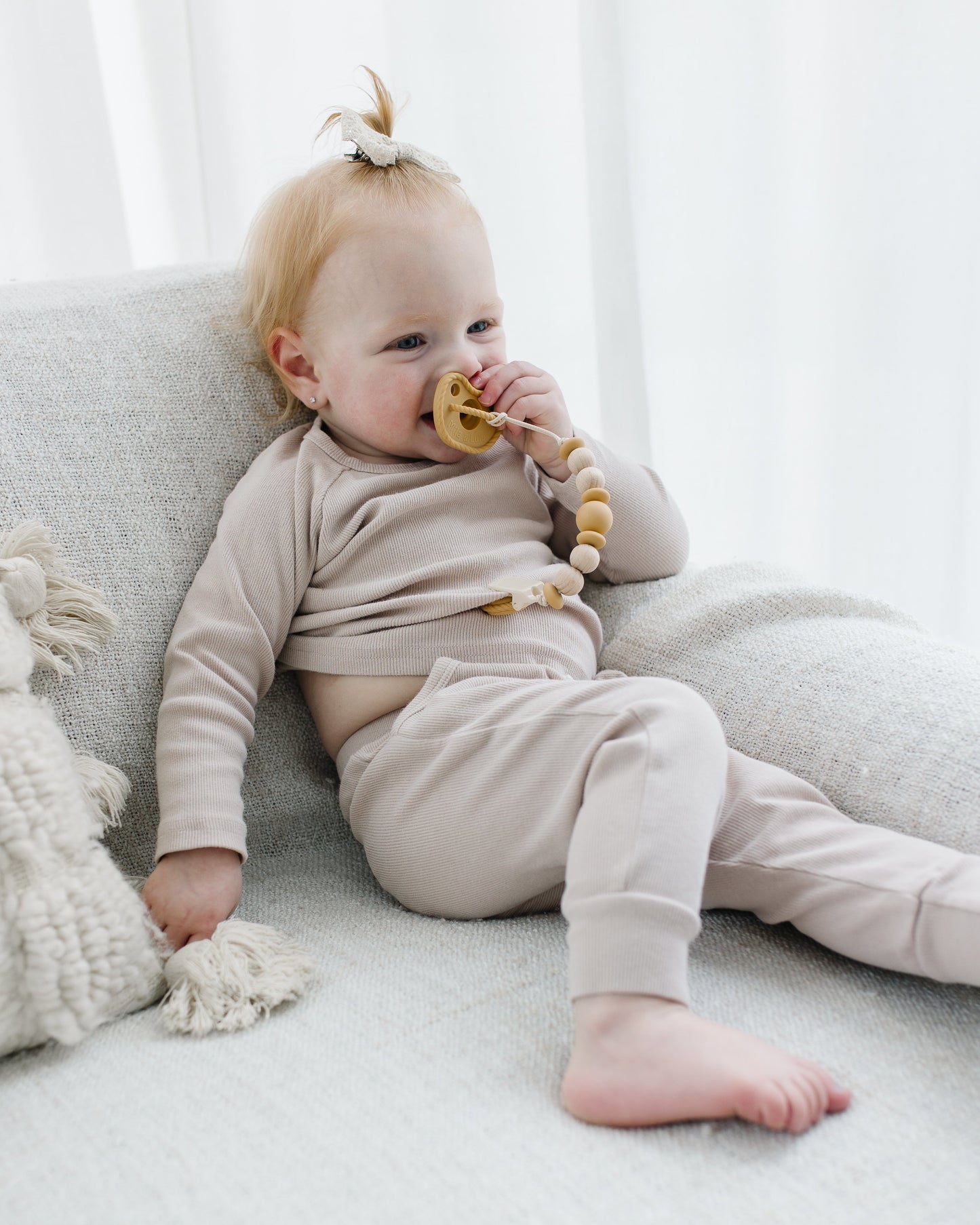 Metal-Free Beaded Silicone and Beech Wood Pacifier Clips