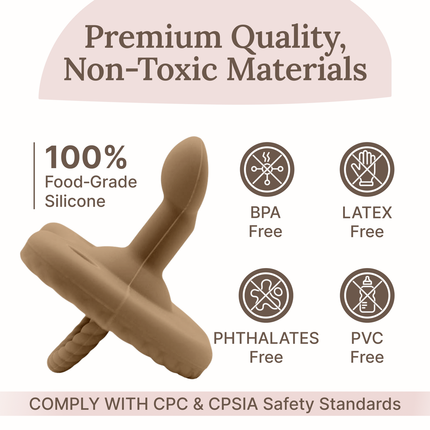 Orthodontic Shape Silicone Baby Pacifiers (Set of 2)