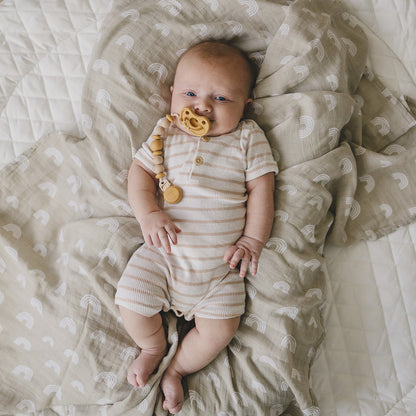 Metal-Free Beaded Silicone and Beech Wood Pacifier Clips