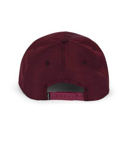Maroon  dad baseball hat on a white background