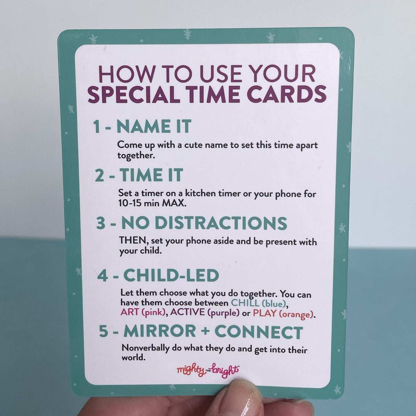 Special Time Cards for a Strong Parent-Child Relationship