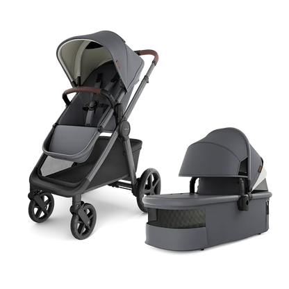 Mompush Ultimate 3 all-terrain stroller with bassinet ready for city and trail use